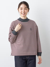【早割30%OFF対象】裏シャギーボーダー刺繍プルオーバー