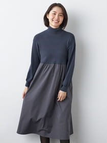 【早割30%OFF対象】ニットドッキングワンピース
