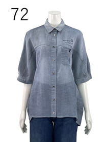 2.2オンス(超薄手のデニム)ドルマンスリーブシャツ