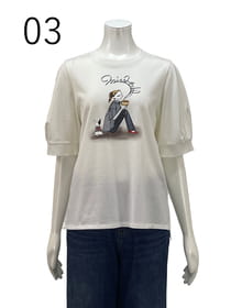 袖コンシャスプリント入りプルオーバー