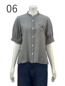 サッカーチェック柄ブラウス