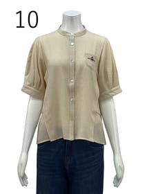 サッカーチェック柄ブラウス