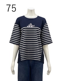 ハニカムボーダーカットソー