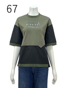 異素材ドッキングカットソー