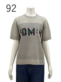 ロゴ入りメッシュニットプルオーバー