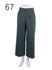 ポリエステルコットン ストレッチ セミワイドパンツ