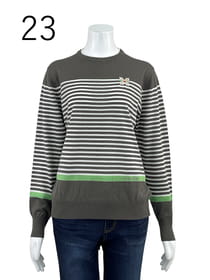 【おまとめ割】パネルボーダー柄 ニットプルオーバー