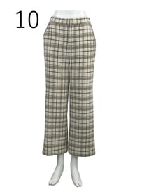 起毛チェック セミワイドパンツ