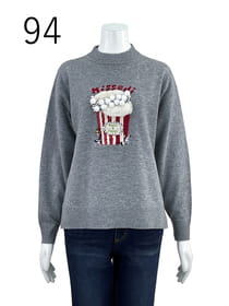 ポップコーン柄入りニットプルオーバー