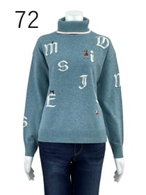 〈ウール混ジャガード〉ニットプルオーバー