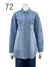 麻混 デニムシャツ
