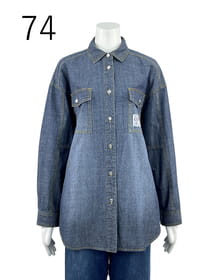 麻混 デニムシャツ