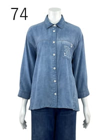 ヘリンボン デニムシャツ