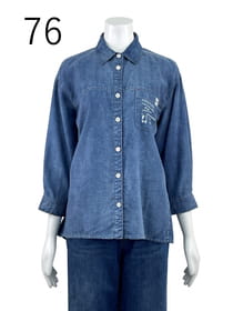 ヘリンボン デニムシャツ