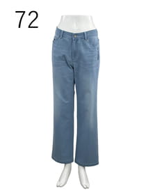 麻混 デニム ストレートパンツ