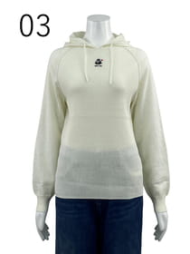 フード付き ニットプルオーバー