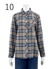 刺繍入り チェック柄シャツ