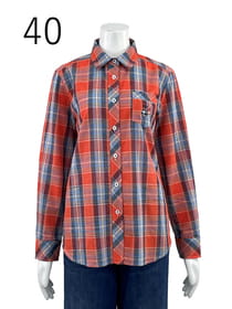 刺繍入り チェック柄シャツ