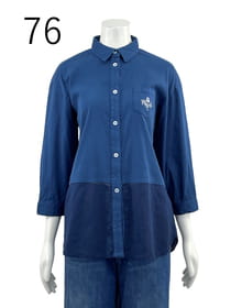 コットンシアー素材 切替シャツ