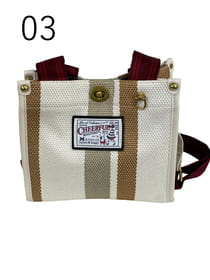 コットンキャンバス ストライプ バッグ