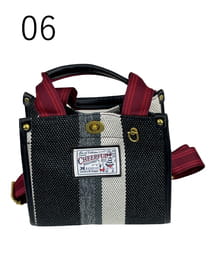 コットンキャンバス ストライプ バッグ