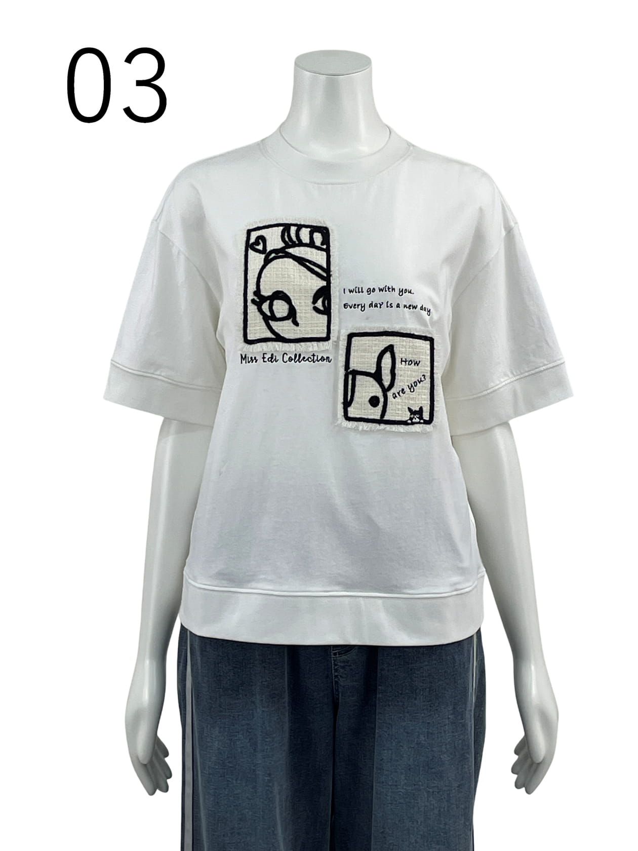 アップリケ刺繍 Ｔシャツ
