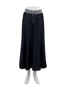 ウエストリブ デニム スカート
