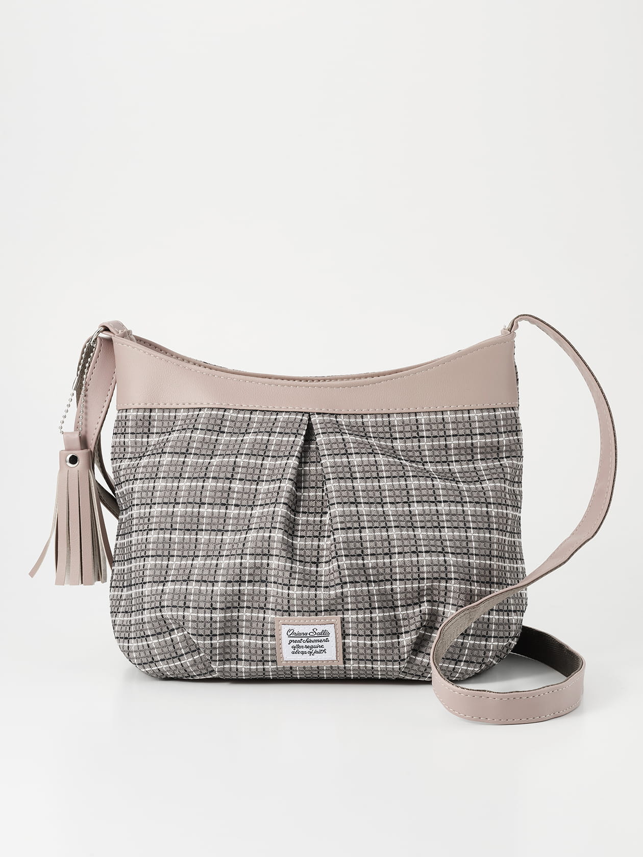 ステッチチェック柄 ショルダーバッグ