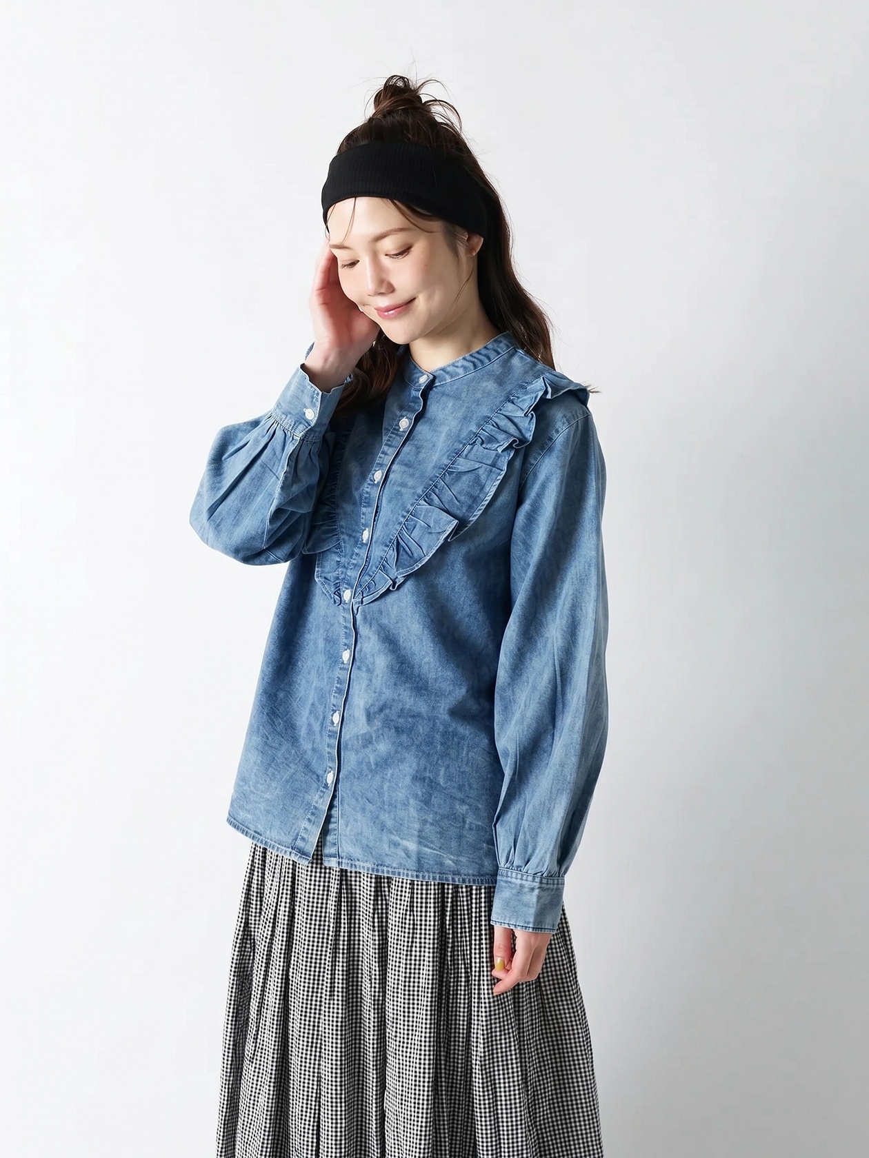 【PRIME denim】ヨーク切り替えフリルブラウス