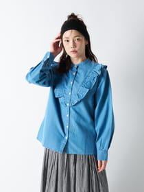 【PRIME denim】ヨーク切り替えフリルブラウス