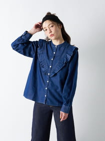 【PRIME denim】ヨーク切り替えフリルブラウス
