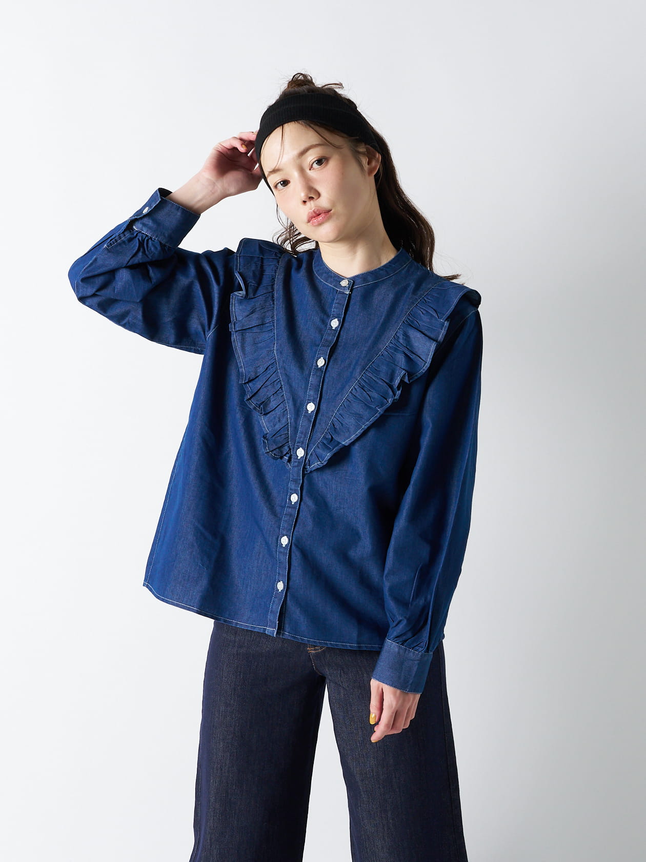 【PRIME denim】ヨーク切り替えフリルブラウス