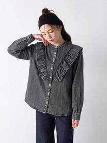 【PRIME denim】ヨーク切り替えフリルブラウス