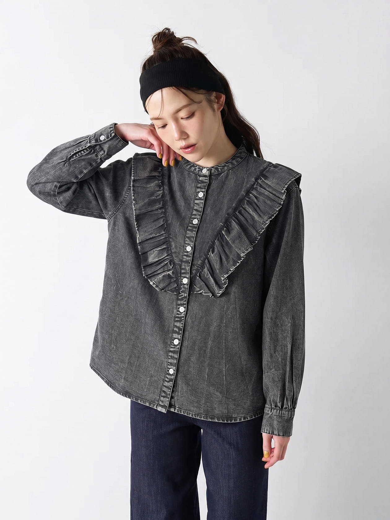 【PRIME denim】ヨーク切り替えフリルブラウス