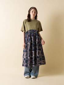 【愛着シリーズ】ラウンドギャザーフレアワンピ