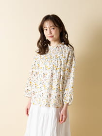 【Flower Garden】フリル襟ヨークシャーリングブラウス