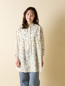 【Flower Garden】フリル襟ペプラムブラウス