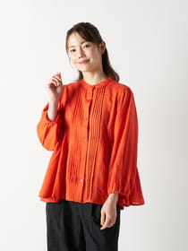 【Linelino】ピンタックペプラムブラウス