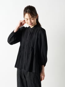 【Linelino】ピンタックペプラムブラウス