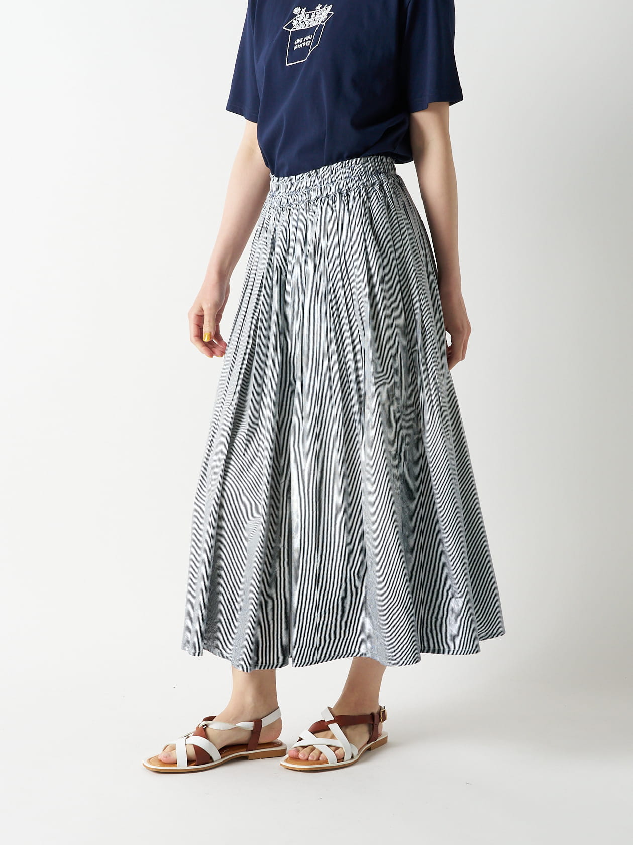 フリルストライプギャザースカート