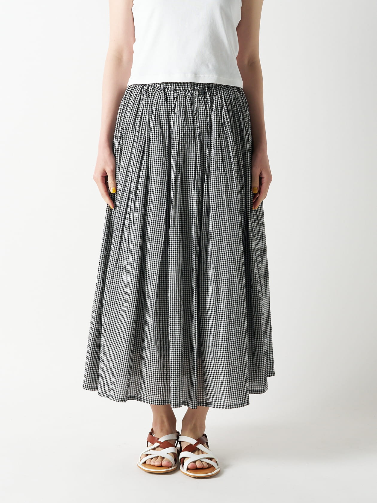 フリルギンガムギャザースカート