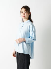 ショートカラーバックタックブラウス