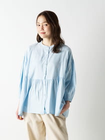 デザイン切り替えギャザーブラウス