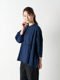 デザイン切り替えギャザーブラウス