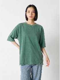 【愛着シリーズ】バックシフリー刺繡ピグメントTシャツ