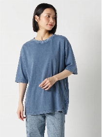 【愛着シリーズ】バックシフリー刺繡ピグメントTシャツ