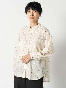 水玉バックタックベーシックシャツ