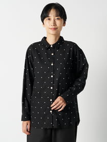 水玉バックタックベーシックシャツ
