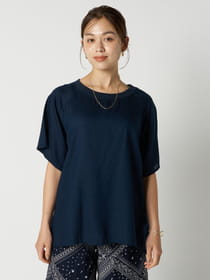 【ｲﾂﾃﾞﾓﾄﾞｺﾃﾞﾓ】レーヨンシーチングラグラン切替Tシャツ