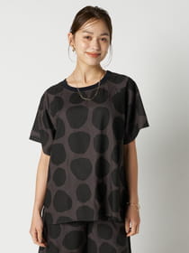 【ｲﾂﾃﾞﾓﾄﾞｺﾃﾞﾓ】レーヨンシーチングラグラン切替Tシャツ